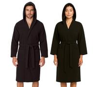 Jenny Sesal Accappatoio in microfibra con cappuccio e cintura Uomo/Donna confezione salvaspazio (L, Grigio Scuro)