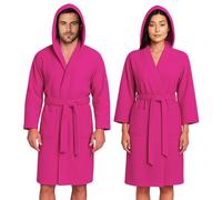 Jenny Sesal Accappatoio in microfibra con cappuccio e cintura Uomo/Donna confezione salvaspazio (S, Fuxia)