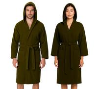 Jenny Sesal Accappatoio in microfibra con cappuccio e cintura Uomo/Donna confezione salvaspazio (S, Tortora)