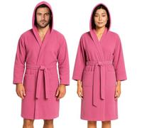 Jenny Sesal Accappatoio in microfibra con cappuccio e cintura Uomo/Donna confezione salvaspazio (XL, Rosa)