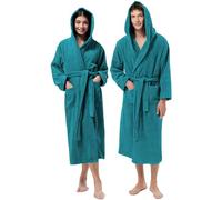 Jenny Sesal Accappatoio UNISEX Spugna, Ideale per CASA, SPA, SAUNA, PALESTRA. Morbido, confortevole e con alta capacità di asciugatura (S, Ottanio)