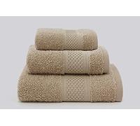Jenny Sesal Asciugamano da bagno, set di 3/5pz in tinta unita disponibili in vari colori, Viso,Ospite e Telo. (ecru, SET-3PZ)