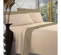 Jenny Sesal Completo letto in Flanella Anti-Pilling - Magenta Singolo, Matrimoniale e una piazza e mezza - stampato, 100% Cotone e morbido al tatto (Matrimoniale, Beige)