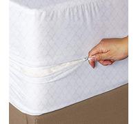 JENNY SESAL Coprimaterasso Singolo elasticizzato con Cerniera bianco in Spugna Jersey