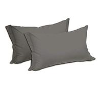 Jenny Sesal - Federe in Cotone Tinta Unita - Confezione da 2 con Chiusura a Busta - Morbidissime e Piacevoli al tatto - Dimensioni Perfette (Grigio Antracite)