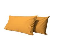 Jenny Sesal - Federe in Cotone Tinta Unita - Confezione da 2 con Chiusura a Busta - Morbidissime e Piacevoli al tatto - Dimensioni Perfette (Giallo Oro)