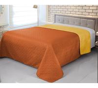 Jenny Sesal LARA trapuntino copriletto primaverile/estivo in tinta unita, double face disponibile singolo, matrimoniale e piazza e mezza (Arancio, Matrimoniale)