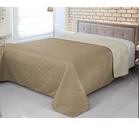 Jenny Sesal LARA trapuntino copriletto primaverile/estivo in tinta unita, double face disponibile singolo, matrimoniale e piazza e mezza (Panna, Matrimoniale)