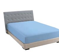 JENNY SESAL Lenzuolo sotto con angoli -tinta unita- 100% COTONE MADE IN ITALY- letto matrimoniale, singolo e una piazza e mezza- ampia scelta di colori e taglie (Azzurro, Una piazza e mezza)