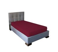 JENNY SESAL Lenzuolo sotto con angoli - tinta unita - MADE IN ITALY- letto matrimoniale, singolo e una piazza e mezza- ampia scelta di colori e taglie (Bordeaux, Singolo)