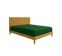 JENNY SESAL Lenzuolo sotto con angoli -tinta unita- MADE IN ITALY- letto matrimoniale, singolo e una piazza e mezza- ampia scelta di colori e taglie (Verde pino, Matrimoniale)