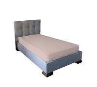 JENNY SESAL Lenzuolo sotto con angoli -tinta unita- MADE IN ITALY- letto matrimoniale, singolo e una piazza e mezza- ampia scelta di colori e taglie (Cipria, Singolo)