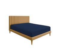 JENNY SESAL Lenzuolo sotto con angoli -tinta unita- MADE IN ITALY- letto matrimoniale, singolo e una piazza e mezza- ampia scelta di colori e taglie (Blu, Piazza e mezza)