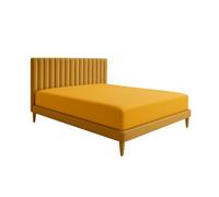 JENNY SESAL Lenzuolo sotto con angoli -tinta unita- MADE IN ITALY-matrimoniale, singolo, piazza e mezza e una piazza Francese (Giallo Oro, piazza e mezza)