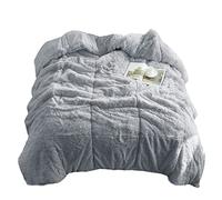 Jenny Sesal Piumone Matrimoniale Invernale Fluffy - Colore GRIGIO PERLA- Trapunta Anallergica traspirante 100% Microfibra by Eco-pelliccia di Pile - avvolgente e caldissima per l’inverno