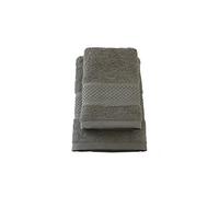 Jenny Sesal Set Asciugamani THE COLORS, Set di due asciugamani da bagno Viso e Ospite TORTORA Spugna di alta qualità proveniente da Portogallo. Viso: 50x100 cm. Ospite 38x58 cm.