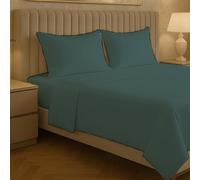 Jenny Sesal - Set Completo Letto in Tinta Unita, 100% microfibra, Made in Italy, Garantisce Comfort - Include Lenzuolo Sopra, Federa, Lenzuolo Sotto con Angoli (Verde Petrolio, Matrimoniale)