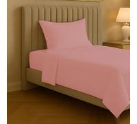 Jenny Sesal - Set Completo Letto in Tinta Unita, 100% microfibra, Made in Italy, Garantisce Comfort - Include Lenzuolo Sopra, Federa, Lenzuolo Sotto con Angoli (Rosa Antico, Singolo)