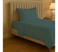 Jenny Sesal - Set Completo Letto in Tinta Unita, 100% microfibra, Made in Italy, Garantisce Comfort - Include Lenzuolo Sopra, Federa, Lenzuolo Sotto con Angoli (Verde Petrolio, Singolo)