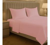 Jenny Sesal - Set Completo Letto in Tinta Unita, 100% microfibra, Made in Italy, Garantisce Comfort - Include Lenzuolo Sopra, Federa, Lenzuolo Sotto con Angoli (Rosa Antico, Matrimoniale)