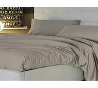 Jenny Sesal Set copripiumino letto - tinta unita - Made in Italy Matrimoniale - singolo - Una Piazza e Mezzo - Set Copripiumino + Federe (Tortora, Matrimoniale)