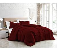 Jenny Sesal Set copripiumino letto - tinta unita - Made in Italy Matrimoniale - singolo - Una Piazza e Mezzo - Set Copripiumino + Federe (Bordeaux, Matrimoniale)