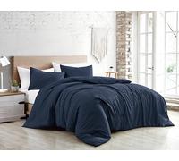 Jenny Sesal Set copripiumino letto - tinta unita - Made in Italy Matrimoniale - singolo - Una Piazza e Mezzo - Set Copripiumino + Federe (Blu, Singolo)