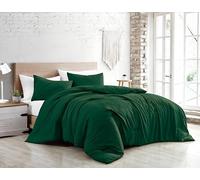 Jenny Sesal Set copripiumino letto - tinta unita - Made in Italy Matrimoniale - singolo - Una Piazza e Mezzo - Set Copripiumino + Federe (Verde Pino, Singolo)