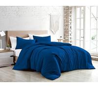 Jenny Sesal Set copripiumino letto - tinta unita - Made in Italy Matrimoniale - singolo - Una Piazza e Mezzo - Set Copripiumino + Federe (Blu Royal, Una piazza e mezzo)