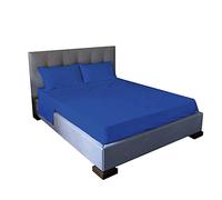 Jenny Sesal Set lenzuola letto - tinta unita - Made in Italy Completo Matrimoniale - BLUE ROYAL - Set Lenzuola + Federe