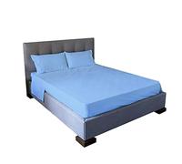 Jenny Sesal Set lenzuola letto - tinta unita - Made in Italy Completo Matrimoniale - singolo - Una Piazza e Mezzo - Set Lenzuola + Federe (azzurro, Piazza e mezza Francese)