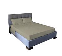 Jenny Sesal Set lenzuola letto - tinta unita - Made in Italy Completo Matrimoniale - TORTORA - Set Lenzuola + Federe