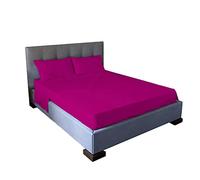 Jenny Sesal Set lenzuola letto - tinta unita - Made in Italy Completo Una Piazza e Mezza - FUCSIA - Set Lenzuola+Federe