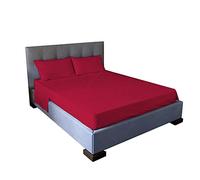 Jenny Sesal Set lenzuola letto - tinta unita - Made in Italy Completo Una Piazza e Mezza - ROSSO - Set Lenzuola+Federe