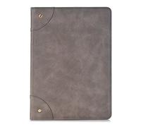 Jennyfly Custodia protettiva per iPad Air 2, ultra sottile in pelle PU con slot per schede Smart Hand Free Book Style Custodia per iPad Air 2 da 9,7 pollici, grigio