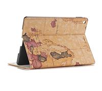 Jennyfly Galaxy Tab S2 9.7 Case Map SM-T810 Premium PU Leather Folio Hand Free Stand Custodia Smart Cover Proteggi Schermo con Slot per Schede per Samsung Galaxy Tab S2 9.7- Marrone