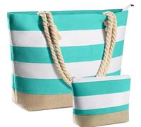 Jennytim Borsa da spiaggia impermeabile con chiusura lampo, grande borsa shopper come borsa da bagno, borsa da viaggio, borsa da donna e borsa a tracolla | Regalo perfetto per le donne, b