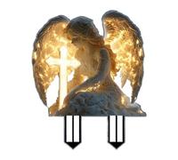 Jennytim Decorazione per tomba, resistente alle intemperie, decorazione per tomba 2D e piastra per tomba d'angelo, decorazione piatta in acrilico per trincea. (A)