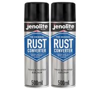 JENOLITE Convertitore di ruggine Spray | 2 x 500ml | Antiruggine per Ferro | Convertitore di ruggine e Primer | Base Epossidica | Ideale per Il Trattamento e la prevenzione della ruggine per Le Auto