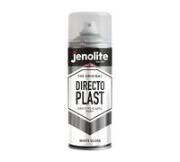 JENOLITE Directoplast Vernice lucida | BIANCO | 400ml | Vernice spray multisuperficie | Per tutti i tipi di plastica | Nessun primer richiesto | RAL9016