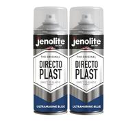 JENOLITE Directoplast Vernice lucida | BLU OLTREMARE | 2x400ml | Vernice spray multisuperficie | Per tutti i tipi di plastica | Nessun primer richiesto | RAL5002