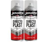 JENOLITE Directoplast Vernice lucida | CARDINALE ROSSO | 2x400ml | Vernice spray multisuperficie | Per tutti i tipi di plastica | Nessun primer richiesto | RAL3001
