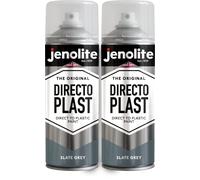 JENOLITE Directoplast Vernice lucida | GRIGIO ARDESIA | 2x400ml | Vernice spray multisuperficie | Per tutti i tipi di plastica | Nessun primer richiesto | RAL7031