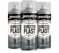 JENOLITE Directoplast Vernice lucida | GRIGIO ARDESIA | 3x400ml | Vernice spray multisuperficie | Per tutti i tipi di plastica | Nessun primer richiesto | RAL7031