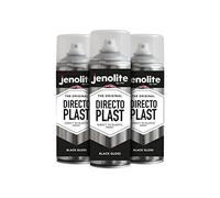 JENOLITE Directoplast Vernice lucida | NERO | 3x400ml | Vernice spray multisuperficie | Per tutti i tipi di plastica | Nessun primer richiesto | RAL9005