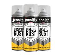 JENOLITE Directorust Giallo Canarino Satinato | Vernice spray multisuperficie | Per l'uso su legno, metallo, plastica, ceramica e superfici arrugginite | 3 x 400ml (RAL1018)