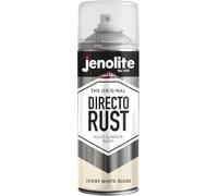 JENOLITE Directorust Vernice Aerosol Lucida | BIANCO AVORIO | Vernice spray multisuperficie | Per l'uso su legno, metallo, plastica, ceramica e superfici arrugginite | 400ml | RAL1013