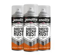JENOLITE Directorust vernice spray lucida metallizzata | RAME | Vernice multisuperficie | Primer, sottopelo e finitura all-in-one | 3 x 400 ml