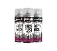 JENOLITE Directorust vernice spray lucida metallizzata | ROSA | Vernice multisuperficie | Primer, fondo e finitura all-in-one | 3 x 400 ml