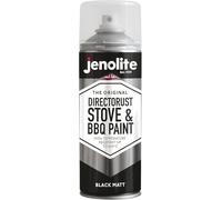 JENOLITE Directorust Vernice spray per barbecue e stufa - Nero opaco - Resistente alle alte temperature Fino a 650°C - 400ml